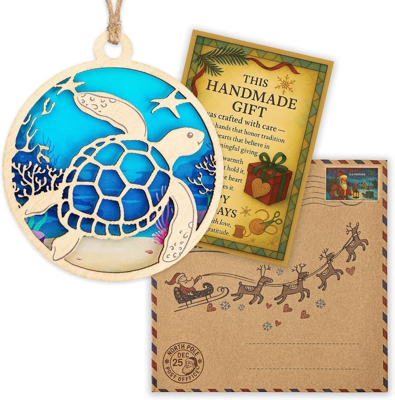 NELXI Sea Turtle Ornament, Turtle Ornament 2025, Unique Turtle Gifts for Women, Coastal Christmas Ornaments, Handmade Ocean Decor, Beach Themed Christmas Ornaments, Special Idea - Image 5